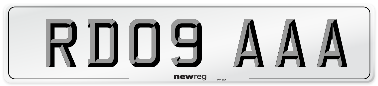 RD09 AAA Number Plate from New Reg